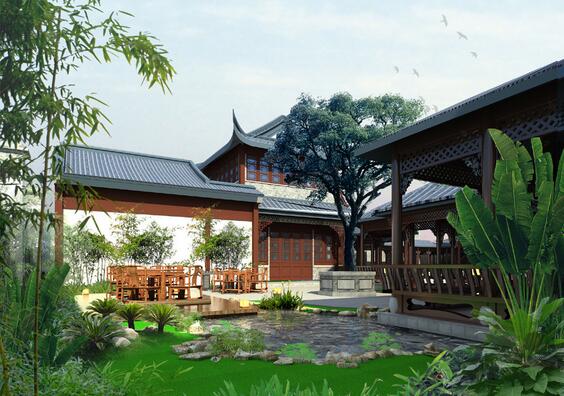 庭院風水布局  水的流向與家運財氣的關系